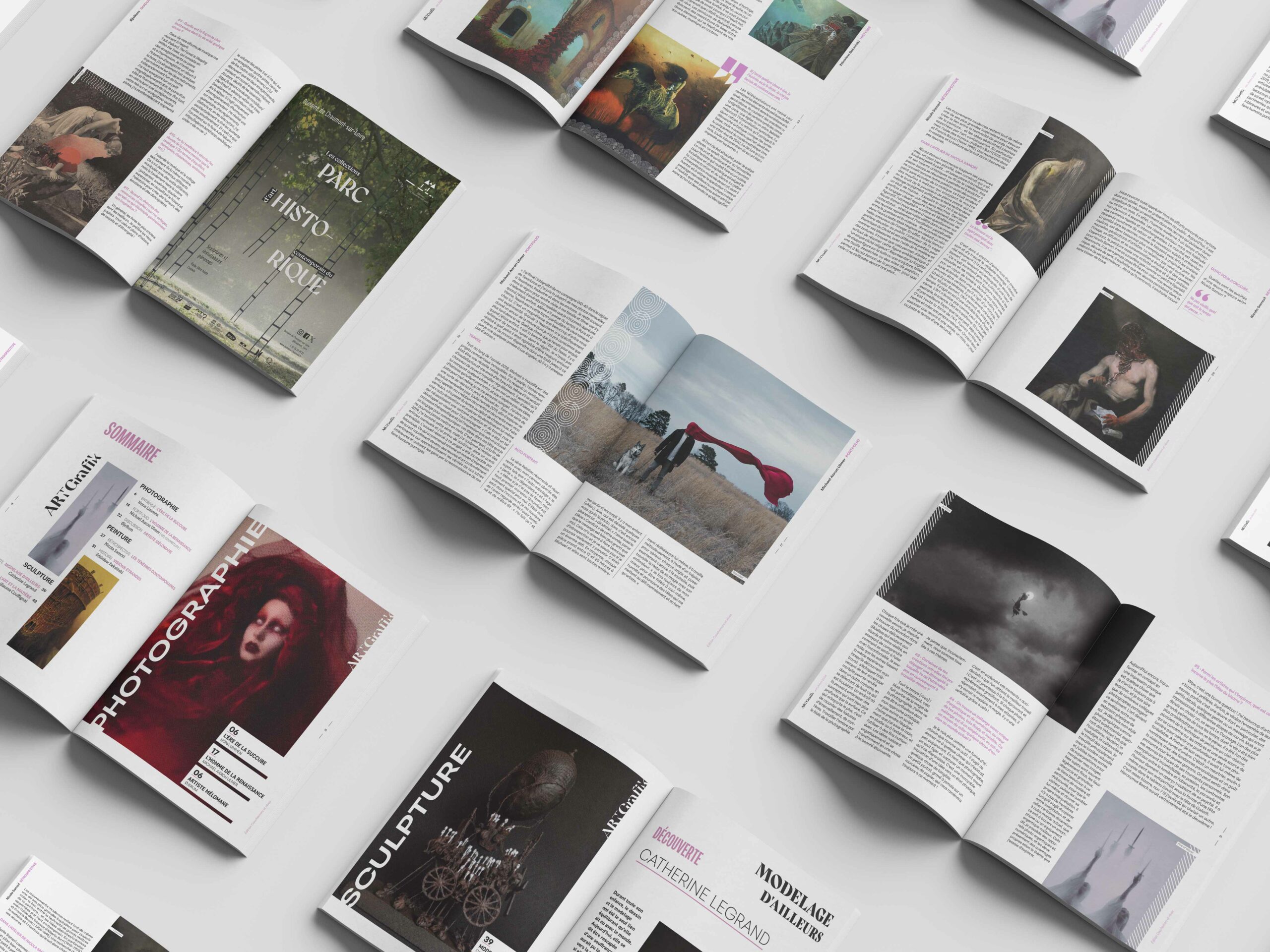 Revue Artgrafik ouverte sur plusieurs pages.