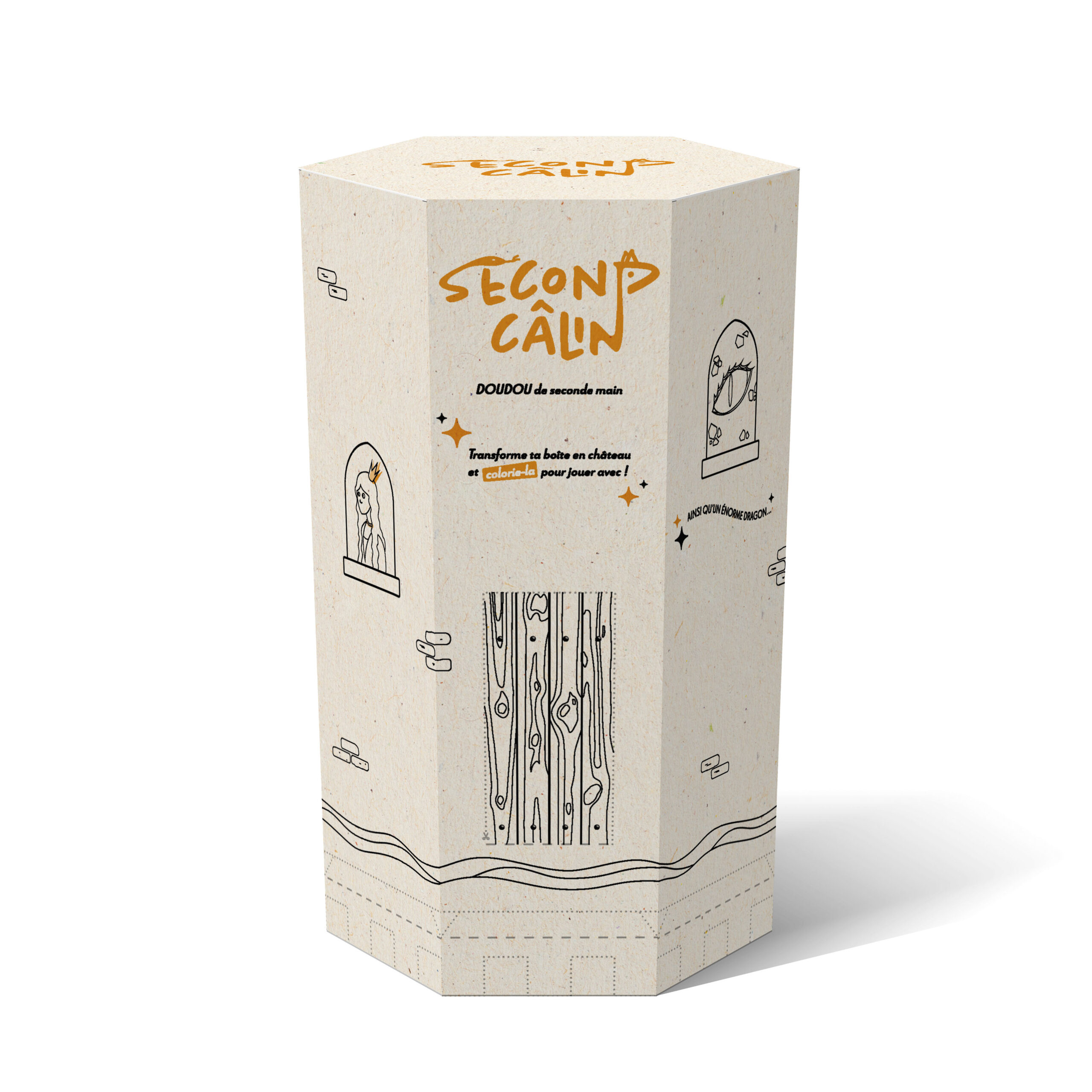 Packaging héxagonal pour une peluche